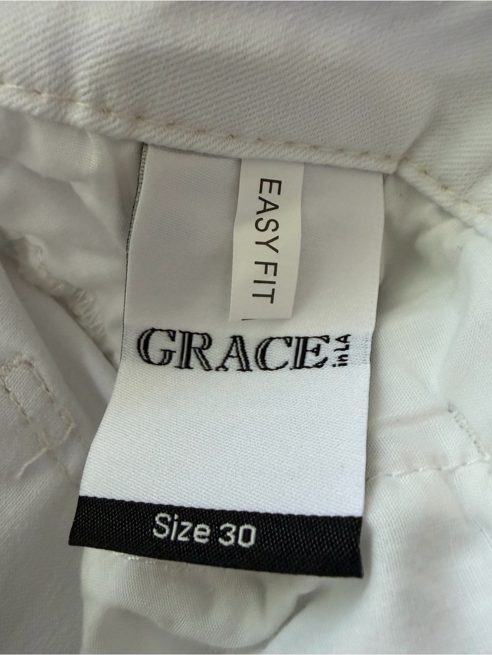 Grace in LA | White Jeans with Lace Accents - Picture 6 of 7